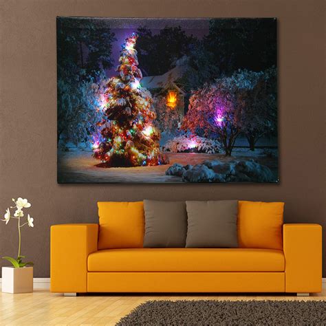 christmas canvas pictures with led lights|lighted canvas art.